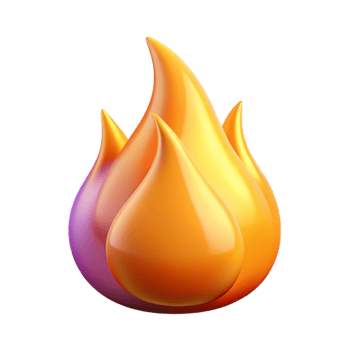 impressive modern A single, burning flame, stylized, vibrant colors exclusive png