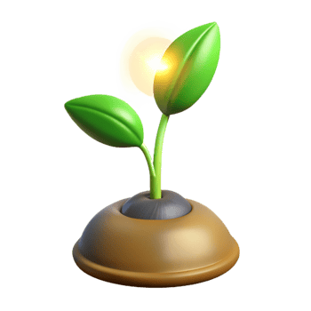 vibrant minimalist A sprouting seedling, reaching towards the light, time-lapse photography style detailed png