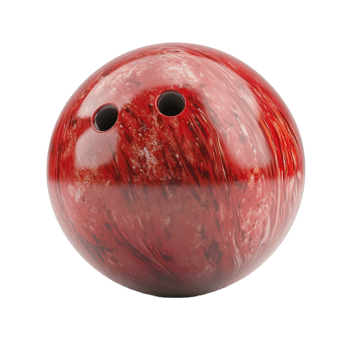 Red bowling ball close up for sports and recreation use isolated on transparent background png