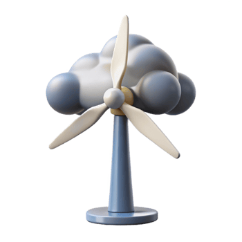 serene classic A wind turbine harnessing wind energy on a windswept plain, dramatic, cloudy sky 4K png