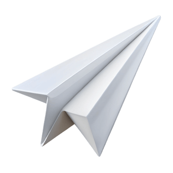 extraordinary creative A paper airplane, white, mid-flight, authentic png