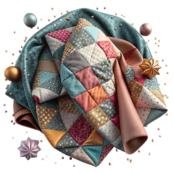 dramatic creative Vintage Fabric Texture Patchwork Quilt Cutout for Textile Art genuine png