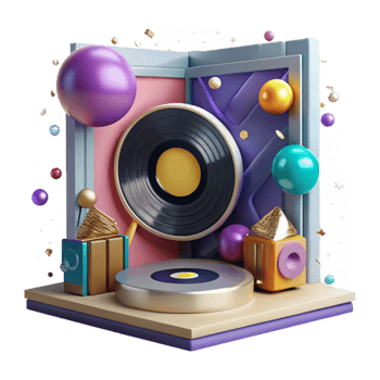 extraordinary creative Vinyl Record Store Display Isolated professional png