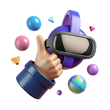 elegant abstract Vr Hand Giving Thumbs Up Transparent for Positive Feedback premium png