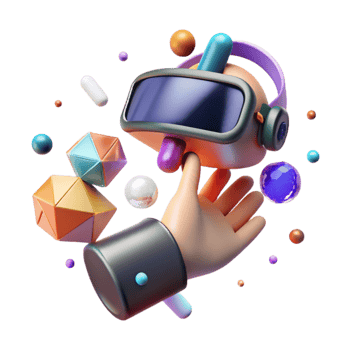 vibrant abstract Vr Hand Grabbing Object Transparent for Virtual Interactions high resolution png
