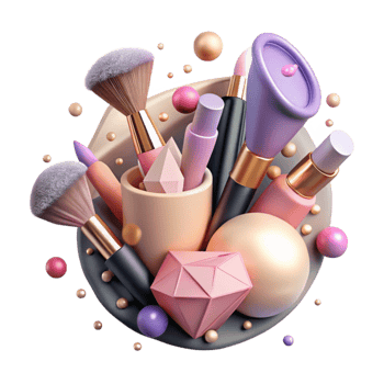 dramatic contemporary Wedding Makeup Brushes Cosmetics Isolated for Beauty Blogs high quality png