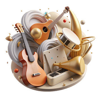 extraordinary classic Wedding Music Notes and Instruments Isolated for Entertainment genuine png