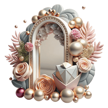 beautiful contemporary Wedding Photo Frame Ornate Design Cutout for Scrapbooking original png