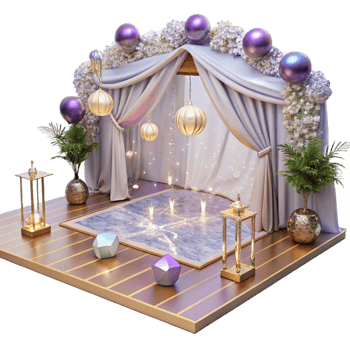 vibrant classic Wedding Reception Dance Floor with Lights Cutout for Entertainment Venues detailed png