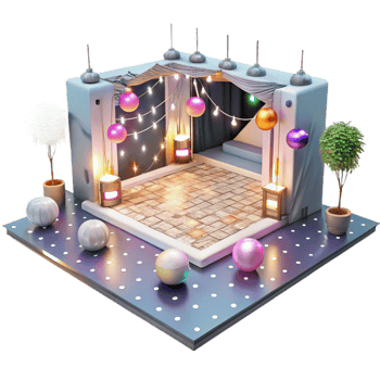 wonderful artistic Wedding Reception Dance Floor with Lights Cutout for Entertainment Venues high quality png