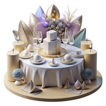 elegant traditional Wedding Reception Tables Decorated Cutout for Venue Photography high resolution png