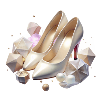 extraordinary vintage Wedding Shoes Bridal Heels with Sparkle Isolated for Fashion Photography authentic png