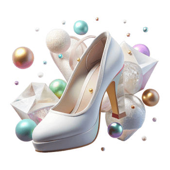 elegant contemporary Wedding Shoes White Heels Transparent for Bridal Fashion professional png