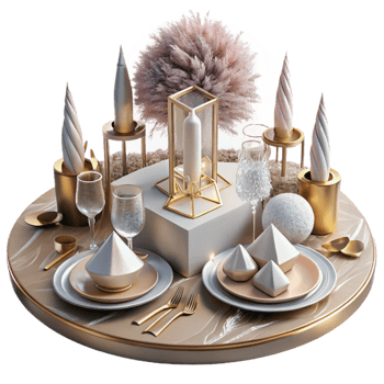 elegant artistic Wedding Table Settings Elegant Design Cutout for Reception Inspiration premium png