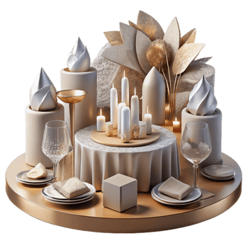 dramatic minimalist Wedding Table Settings Elegant Design Cutout for Reception Inspiration authentic png
