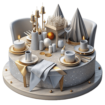 vibrant artistic Wedding Table Setting Silverware Isolated for Event Planning high quality png
