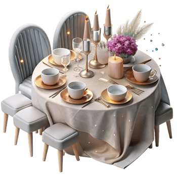 magnificent rustic Wedding Table Setting Silverware Isolated for Event Planning professional png