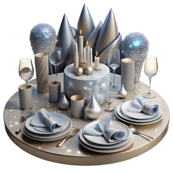 impressive minimalist Wedding Table Setting Silverware Isolated for Event Planning png