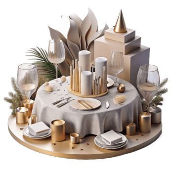 stunning rustic Wedding Table Setting with Candles and Flowers Cutout for Event Decor Inspiration exclusive png