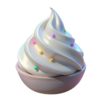 vibrant vintage Whipped Cream Peak Isolated for Bakery Logos premium png