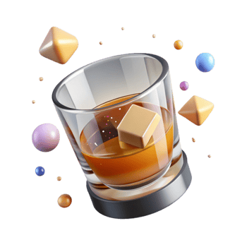 impressive minimalist Whiskey Glass Transparent for Bar Menu high quality png