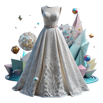 dramatic abstract White Lace Wedding Dress Detail Transparent for Fashion Design high resolution png