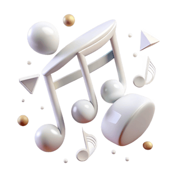 elegant vintage White Music Notes Transparent for Light Mode Designs high resolution png