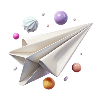 beautiful abstract White Paper Airplane Message Communication Isolated for Email Marketing professional png