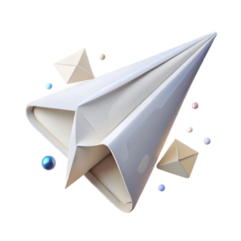 wonderful minimalist White Paper Airplane Message Communication Isolated for Email Marketing authentic png