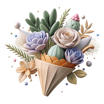 dramatic vintage Wildflower Bouquet Illustration Cutout for Invitations premium png