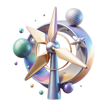 elegant vintage Wind Turbine Abstract Design Artistic Interpretation Transparent for Creative Projects png