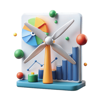 serene minimalist Wind Turbine Data Analysis Graph Isolated for Energy Reports png