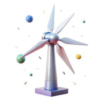 elegant vintage Wind Turbine Group Transparent for Alternative Energy Infographics original png