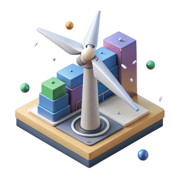 wonderful modern Wind Turbine Isometric Projection Technical Diagram Cutout for Architectural Plans png