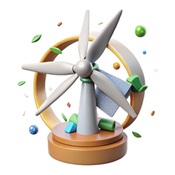 elegant classic Wind Turbine Recycling Repurposing Materials Isolated for Circular Economy Initiatives exclusive png