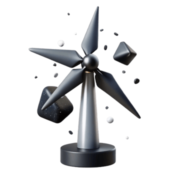 stunning artistic Wind Turbine Silhouette Black and White Isolated for Logo Design genuine png