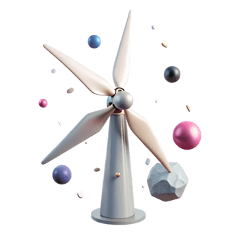 vibrant rustic Wind Turbine Technology Innovation Research and Development Cutout for Cleantech exclusive png