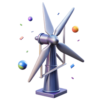 serene rustic Wind Turbine Tower Steel Structure Transparent for Architectural Visualization png