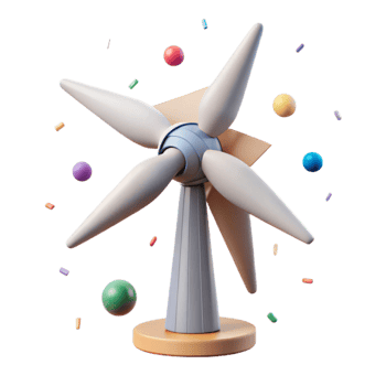 elegant artistic Wind Turbine Graphic Scalable Illustration Cutout for Digital Art high quality png