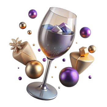serene creative Wine Glass Elegant Drinkware Transparent for Restaurant Menus professional png