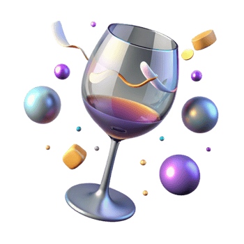 stunning abstract Wine Glass Empty Isolated Clear Glass for Bar Menus professional png