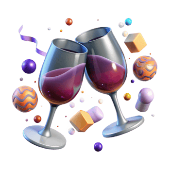 extraordinary classic Wine Glasses Clinking Isolated for Celebration Toast png