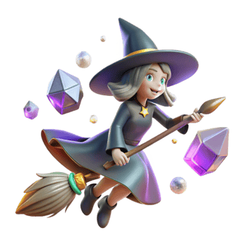 dramatic creative Witch Flying on Broomstick Transparent for Halloween Cards professional png