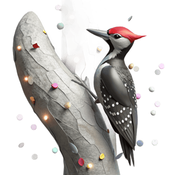 stunning abstract Woodpecker Silhouette Tree Transparent Bird Design premium png