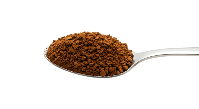 Close up Spoonful of Instant Coffee Granules on Transparent Background png
