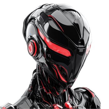 Futuristic robot character design concept illustration isolated on transparent background png