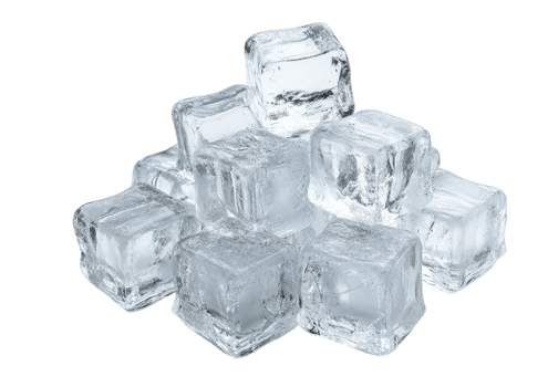 Pile of Clear Ice Cubes with a Chilled and Realistic Look. Isolated on a Transparent Background png