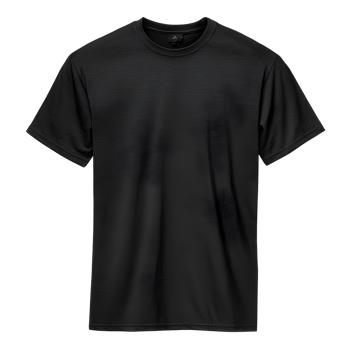 black t-shirt mockup on transparent background. png