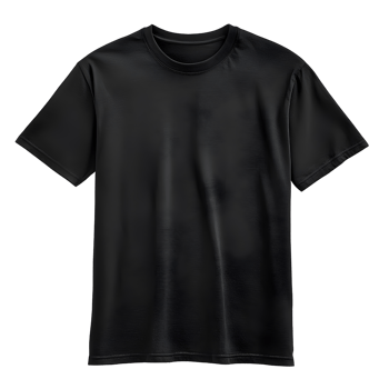 black t-shirt isolated on transparent background png