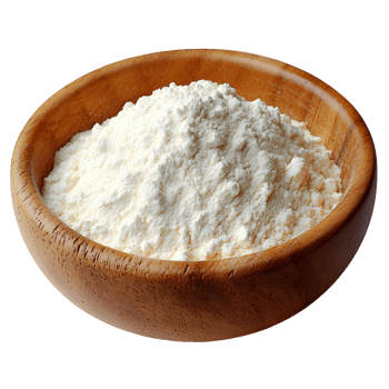 flour in wooden bowl isolated on transparent background. png